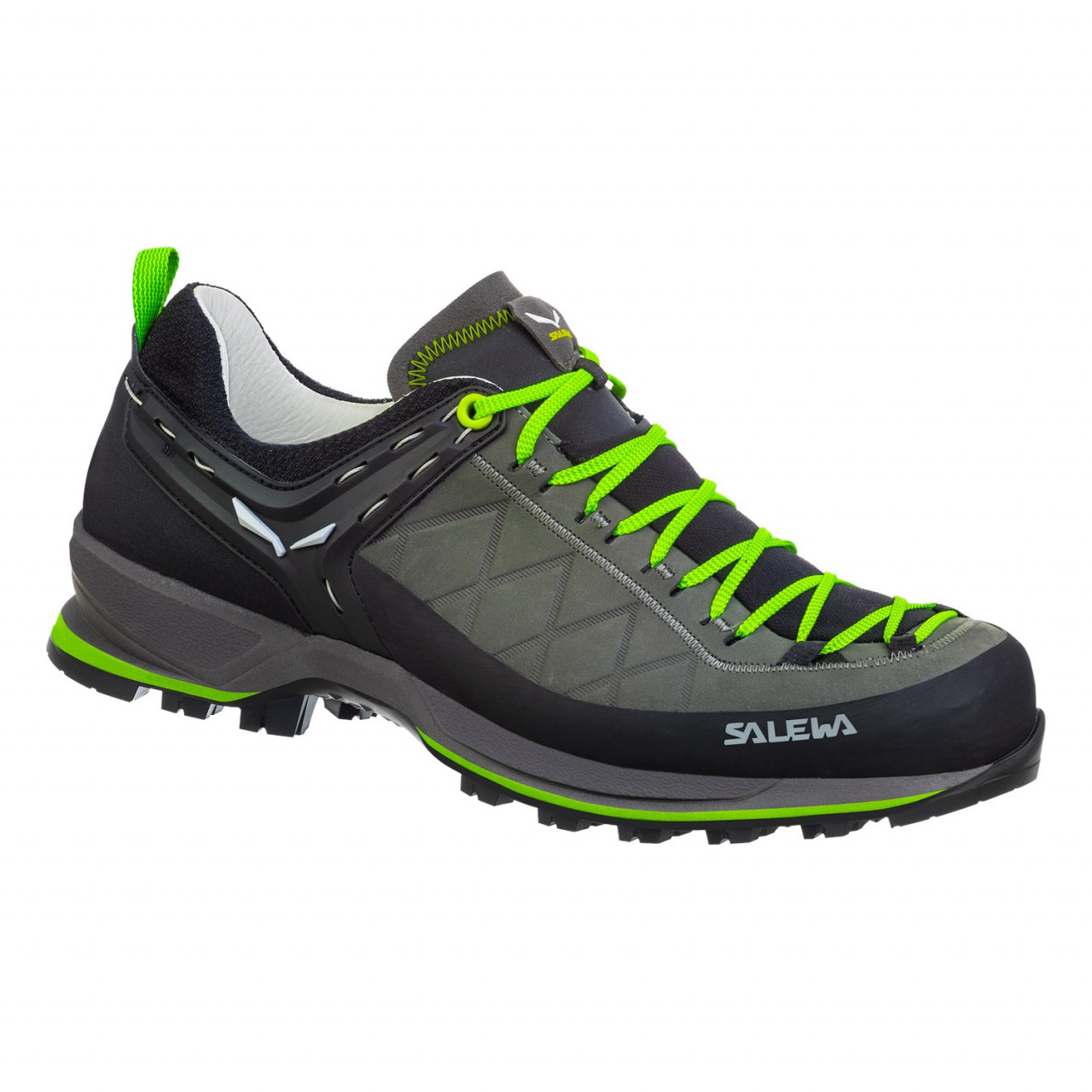 Salewa Men's Mountain Trainer Leather Hiking Shoes Black/Green VMY-540183